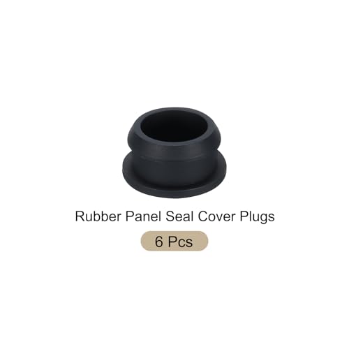 Image of Snap in Locking Hole Plugs Rubber Panel Seal Cover Drilled Silicone Caps, [for Kitchen Rubber, Waterproof Sealing Plugs] - 24mm /0.9in /Black /6Pcs