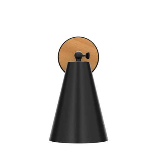 Image of 120 hrs Wood Battery Operated Wall Sconce, IR Remote Control Battery Operated Sconces, Matte Black Battery Operated Wall Sconce, Wall Lights Battery Operated for Bedrooms, Living Room