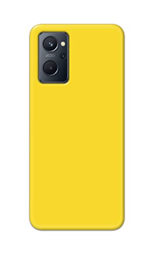 Image of Printed Hard Back Cover Case for Realme 9i 4G Back Cover (Plain Yellow) -1803