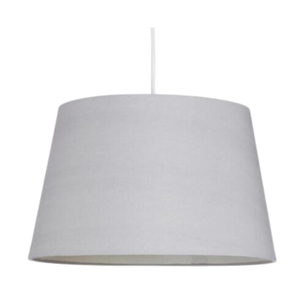 Cotton Drum Shade Vintage Tapered Fabric Easy Fit Table Lamp & Ceiling Pendant Light Shade (12" (30cm), Grey) — image 1