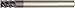 WIDIA Hanita 759516016LT Vision Plus 7595 HP Hard Material End Mill, 1.5 mm Rad, 16 mm Cutting Dia, Carbide, TiAlN, RH Cut, Straight Shank, 4-Flute