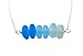 Beautiful Sea Glass Ombre Bar Necklace-With FREE Matching Sea Glass Bracelet-Shades of Blue Sea Glass Necklace-Sterling Silver Adjustable 16"-18" Rollo Chain-Necklace Set