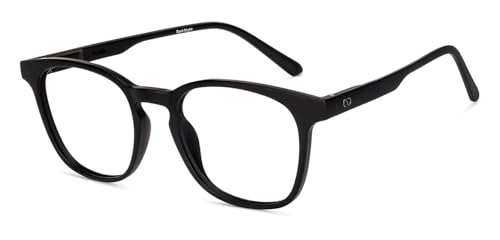 Image of HUSTLR Lenskart Switch | Zero Power Bluecut & Anti-Glare Computer Glasses with Sun Clip-Ons | Two in one glasses | Dark Night - Brown Full Rim Square | Unisex | Large | LH E17771-W