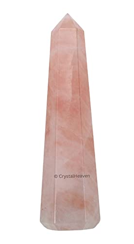 Image of Crystal Heaven Shiv Shakti Pair Clear Quartz Rose Quartz Crystal Tower Obelisk Point For Chakra, Healing & Balancing - Aaa Grade Original Certified Gemstone Agate For Yoga Spiritual (3-4 Inches)