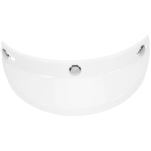 Abaodam Visera para Casco de Motocicleta Estilo Americano Vintage, Color Claro, Material PC Resistente, 3 Botones para Ajuste, Protección Solar y Lluvia, Visera de Seguridad para Ciclismo