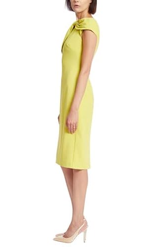 Badgley Mischka Bow Cap Sleeve Dress Citron #TOP18