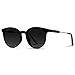 WearMe Pro - Women Round Fashion Modern Sunglasses (Black Frame/Black Lens)