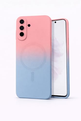 Image of amazon basics Gradient Mag-Safe Case for Samsung Galaxy A17 / M17 / F17 5G | Soft Silicone Shockproof Cover with Camera Protection | Slim Lightweight Design | Smooth Touch & Durable - Pink & Blue