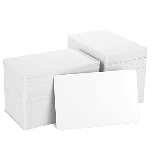 MUXHEL 200 Unidades de Tarjetas PVC en Blanco CR80 - Tarjetas de Identificación de Plástico para Negocios, Compatibles Con Impresoras de Identificación - 30
