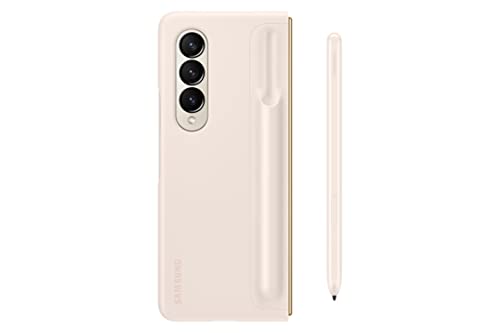 SAMSUNG Galaxy Z Fold4 Standing Cover with S Pen and S Pen Holder, Protective Phone Case with Kickstand for Hands Free Viewing, US Version, Sand by Samsung - Used condition - Image 3