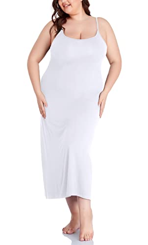 Image of Women's Full Slip for Under Dresses Plus Size Long Nightgown Cami Dress