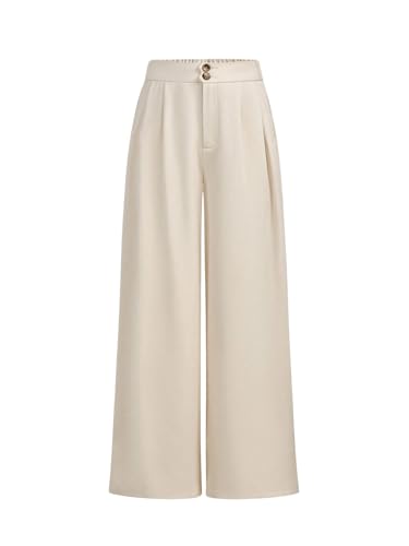 Image of SweatyRocks Girl's Elastic High Waist Wide Leg Pants Loose Long Trousers