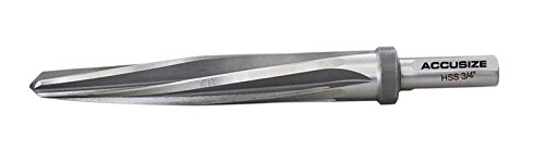 Accusize Industrial Tools Hss Spiral Flute Aligning Reamer, 3/4'' Cutting Diameter, 1/2'' Shank Diameter, 0522-0034