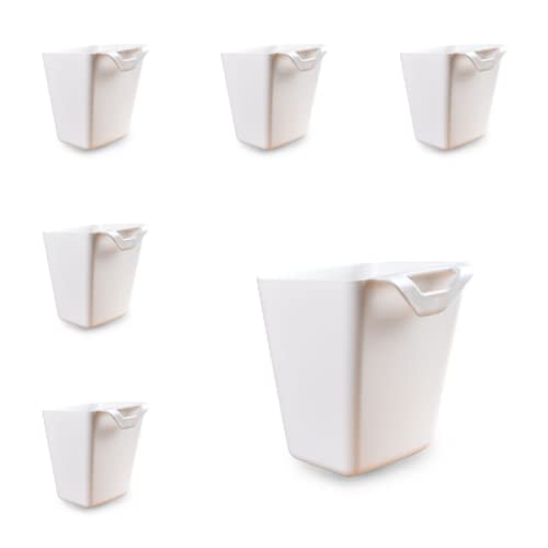 Image of 6 Pack Hanging Cup Holders, Wall Organizers, Rolling Cart Accessories Hanging Pen Holders Storage Containers Hanging Buckets for Home Decor Office, Kitchen, Art & Craft Supplies Accessories (White)