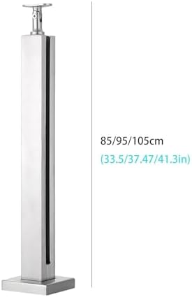 304 Stainless Steel Railing Post Kit for Outdoor Balustrades, No-Punch Design with Slots & Base, 33.5in (85cm) Durable, Stylish & Safe Decking Solution