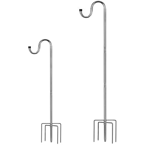 HOME RIGHT Bird Feeder Pole,30 to 46 inch Adjustable Shepherds Hook Heavy Duty 5 Prong Metal Hanger Hook Garden Plant Hooks for Wedding Decoration(1 Pack) Cover