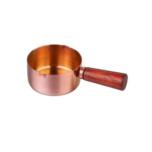 Lijiaxiuyc-101 セラミッククリーマージャー ステーキソースカップ ハンドル付き トマトサラダディップソーサー 木製ハンドル ウエスタンソースカップ ステンレススチールソースカップ ミートジュースソースボート(Mサイズ)