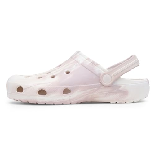 Shoe Zone - Womens Cream Marble EVA Clog - Size 6 UK - Off-White
