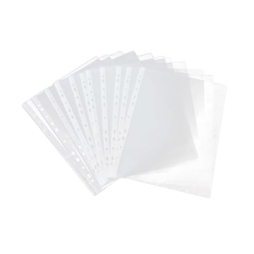 Protectores de hojas A4 STOBOK transparentes con 100 fundas perforadas