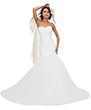Long Tulle Wedding Dresses 2025 Mermaid Corset Wedding Dress White Beach Bridal Gown for Women Size 6
