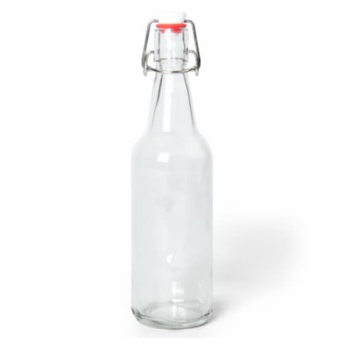 ICE N COLD | Pack of 12 Clear 16-20oz Growler with Flip Top Airtight Silicone Seal For Beverages