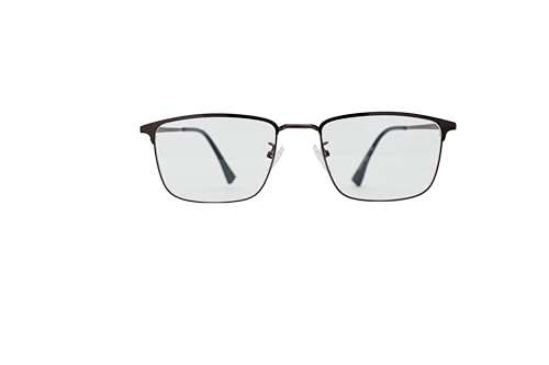 Image of ADMIRE Metal Frame Eyeglasses, Black, Rectangular Shape, Clear Lens, Lightweight Hal-Rim Spectacles