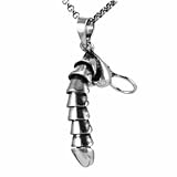 lagine Fun Stand up Pendant Ornament Alloy Novelty Male Genital Organ Modeling Necklace Funny Erectable Jewelry(Silver)