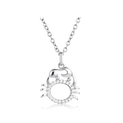 Collier en or 18 carats pour femme avec pendentif crabe en diamant précieux