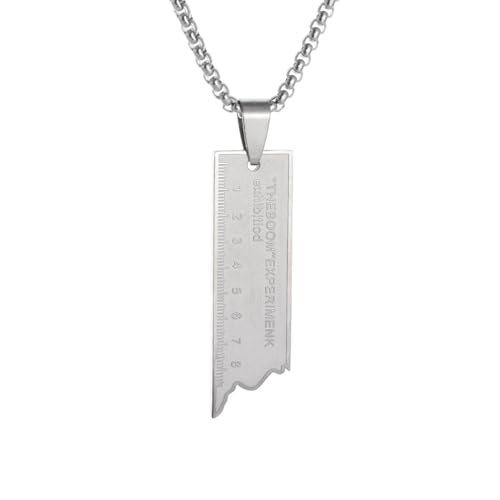 Collier homme règle mathématique et pendentif créatif unisexe
