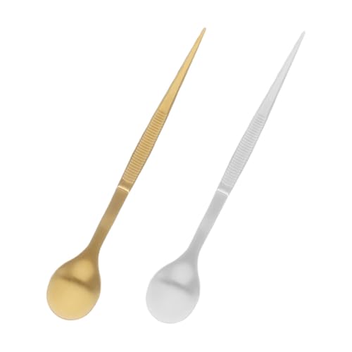 Cabilock Essential Chef's Tool: Stainless Steel Spoon Tweezer Set for Tasting Plating Dishes