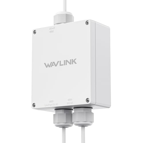 Outdoor Waterproof Box for POE, IP67 Waterproof Plastic Enclosure for Electrical Project, Designed for WAVLINK WN588HX3/WN573HX1/WN573HX3/WN573HP3/572HP3/570HA1 Etc, Includes Wall, Pole Mount Kit