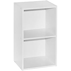 Estanteria Kallax 2 Huecos Vida Designs Estantería Oxford de 2 Niveles, estantería de Madera Blanca, Mueble de Oficina, Sala de Estar