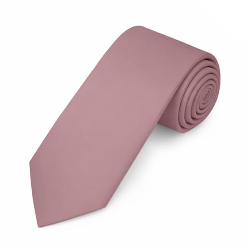 Jacob Alexander Men's Slim Width 2.75' Solid Color Tie - Dusty Rose