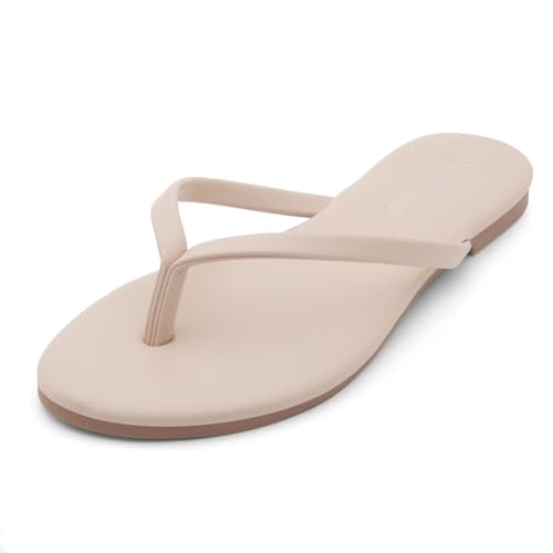 Image of Shoe Land Thong Flip Flops for Women, Memory Foam Flat Sandals, Lightweight Summer Slides, Non Slip Comfort Sandals for Beach, Travel and Everyday Wear
