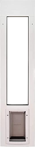 Patio Pacific Pet Door For Horizontal Sliding Windows | Pet-Friendly Flexible Flap For Cats & Small Dogs | Easy-To-Install Pet Door With Weatherproof Aluminum Frame | White, 46"-49" Window Height #TOP2