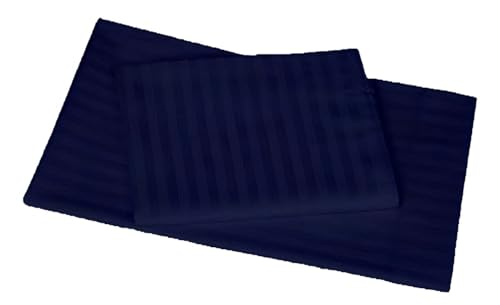 Image of COMFORT LIFE 210TC 100% Cotton Pillow Cover Set of 2 Pieces, King Size(20 x 36 inch), Dark Blue Color |Striped Pillow Cases | Ultra Soft Satin Stripe Pillow Covers.