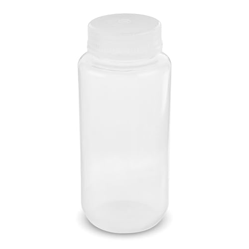 United Scientific® Unistore™ - Sample Containers with Lids - Laboratory Grade Polypropylene Wide Mouth Reagent Bottle - 16 Oz Bottles with Caps (500ml), Plastic Bottles with Lids, Pack of 12