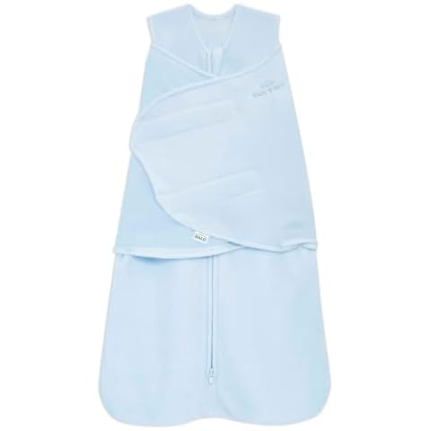 HALO Micro-Fleece Sleepsack Swaddle, 3-Way Adjustable Wearable Blanket, TOG 3.0, Baby Blue, Newborn, 0-3 Months Cover