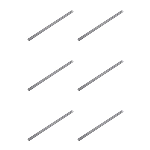 Régle Droite en Acier Inoxydable 50cm lot de 6 pièces avec double échelle latérale