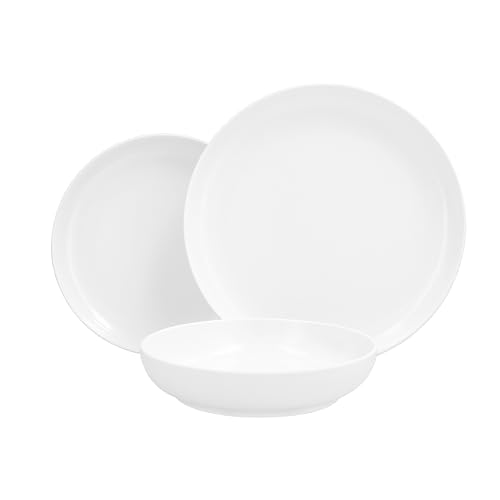 Fortessa Cooper Melamine/Outdoor 12 Piece Dinnerware Set, Service for 4, White