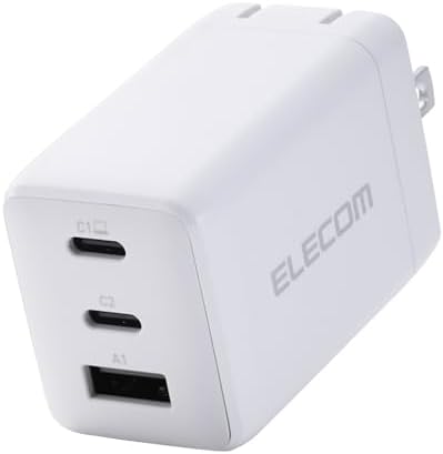 （00:30時点） エレコム 充電器 65W 3ポート Type-C USB-A USB PD対応 スイング式プラグ採用 ホワイト EC-AC10367WH