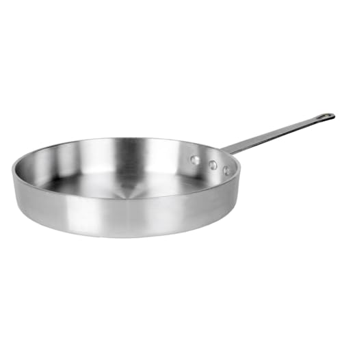 A-to-Z Supply ALSAP004 Saute' Pan, 7 Quart Capacity, Flat Bottom, Rounded Edges, Riveted Handle, Aluminum, Mirror-Finish, NSF