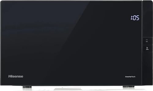 Hisense H25MOBS4HGI - Microonde digitale con griglia da 25 litri, 1000 W, inverter expert, sbrinamento rapido, riscaldamento uniforme, silenzioso, rivestimento in ceramica, vetro premium, modalità ECO