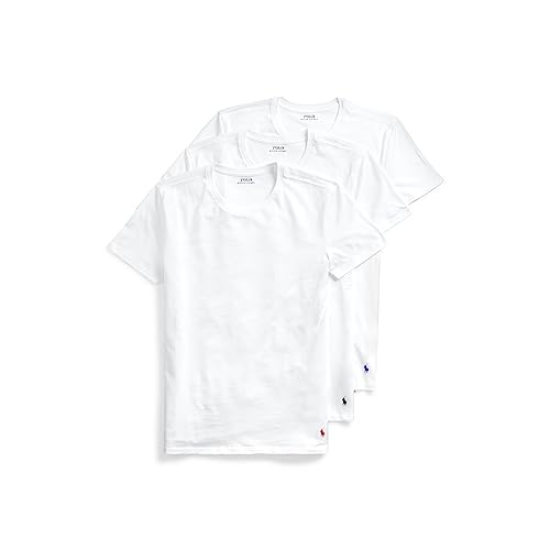 POLO RALPH LAUREN Slim Fit w/Wicking 3-Pack Crew Undershirts White XL