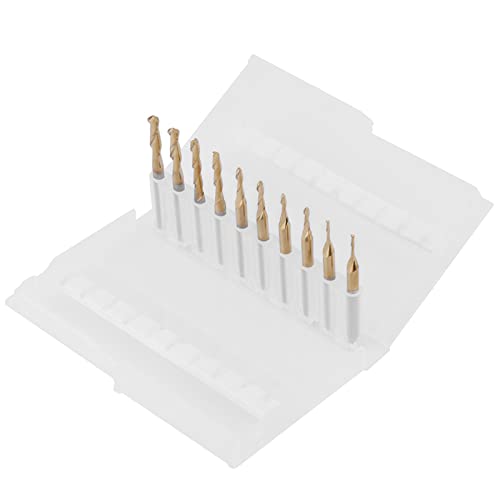 Tungsten Carbide Steel Milling Cutter Set, Coated 10pcs, 3.175mm Shank, 1 * 4 1.5 * 6 2 * 8 2.5 * 12 3.175 * 12mm, Edges, Smooth Process for Circuit Boards, Copper, Stainless Steel