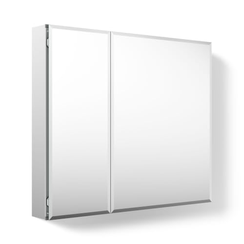Kohler CB-CLC3026FS Bathroom Medicine Cabinet with Mirror, Beveled Mirror Doors, Adjustable Shelves,...