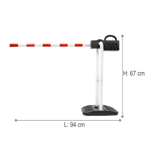 JAMARA 460491 - Verkehrsschranke - 12-teilige mechanische Schranke, einfache Montage durch zusammensteckbare Elemente, klassisches/realistisches Design, hochwertiger/robuster Kunststoff
