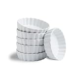 6 Stück Tarte Förmchen/Crème-Brûlée Schälchen Ø 10 cm Keramik, Mini Tarte Quiche Form