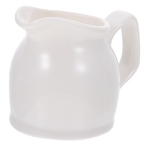 CIYODO 1pc Ceramic Juice Bucket Cappuccino Pitcher Kitchen Cup Small Syrup Pitcher Milk Frothing Holder Milk Jar Milk Pouring Jug Milk Pourer Milk Creamer Jug Coffee Mugs White Ceramics