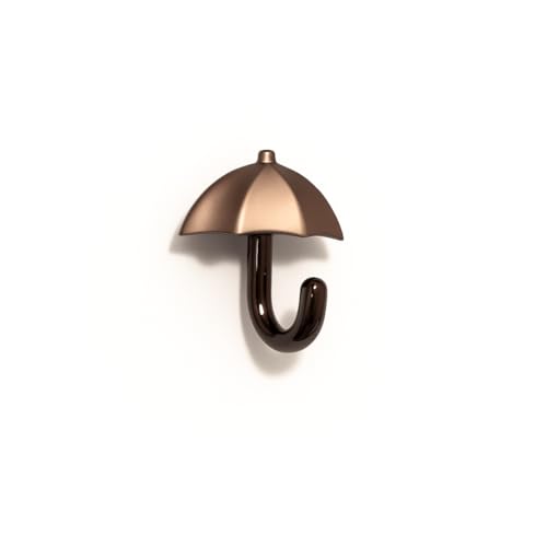 Image of 1 Pc Metal Hooks for Wall - Heavy Duty Umbrella Design Wall Hooks for Hanging | Towel, Clothes Hanger for Bathroom, Kitchen & Entryway | Rose Gold